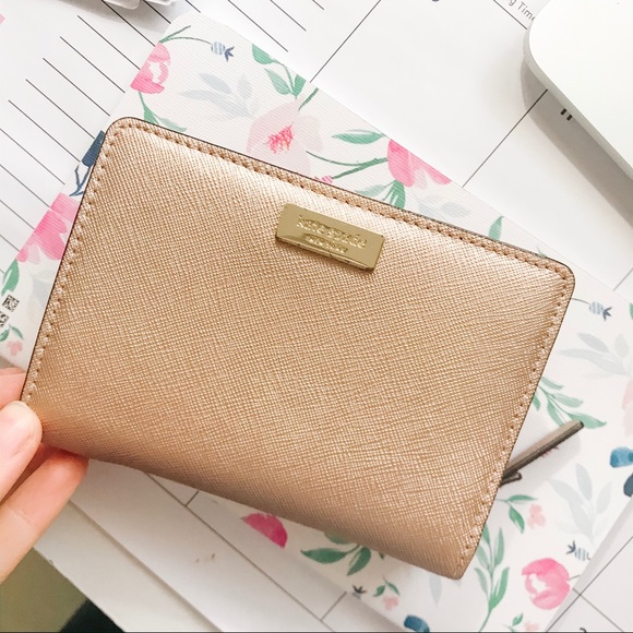 kate spade Handbags - Kate Spade Rose Gold Wallet, excellent condition